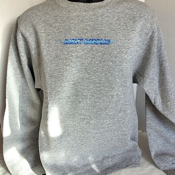 Harley-Davidson Other - VTG Harley Davidson Gray Crewneck Sweatshirt Boys XL Y2K